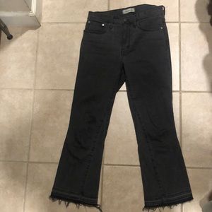 Madewell Cali Demi Boot Jeans, Black with Unfinished Hem